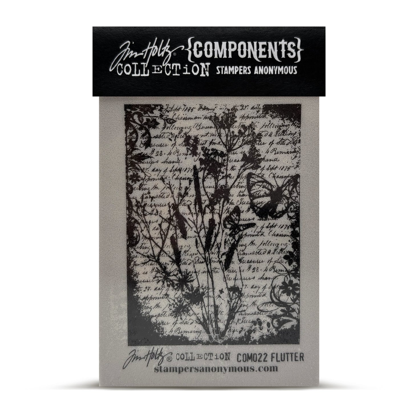 Stampers Anonymous Flutter Tim Holtz Components Cling Mount Collage Stamp