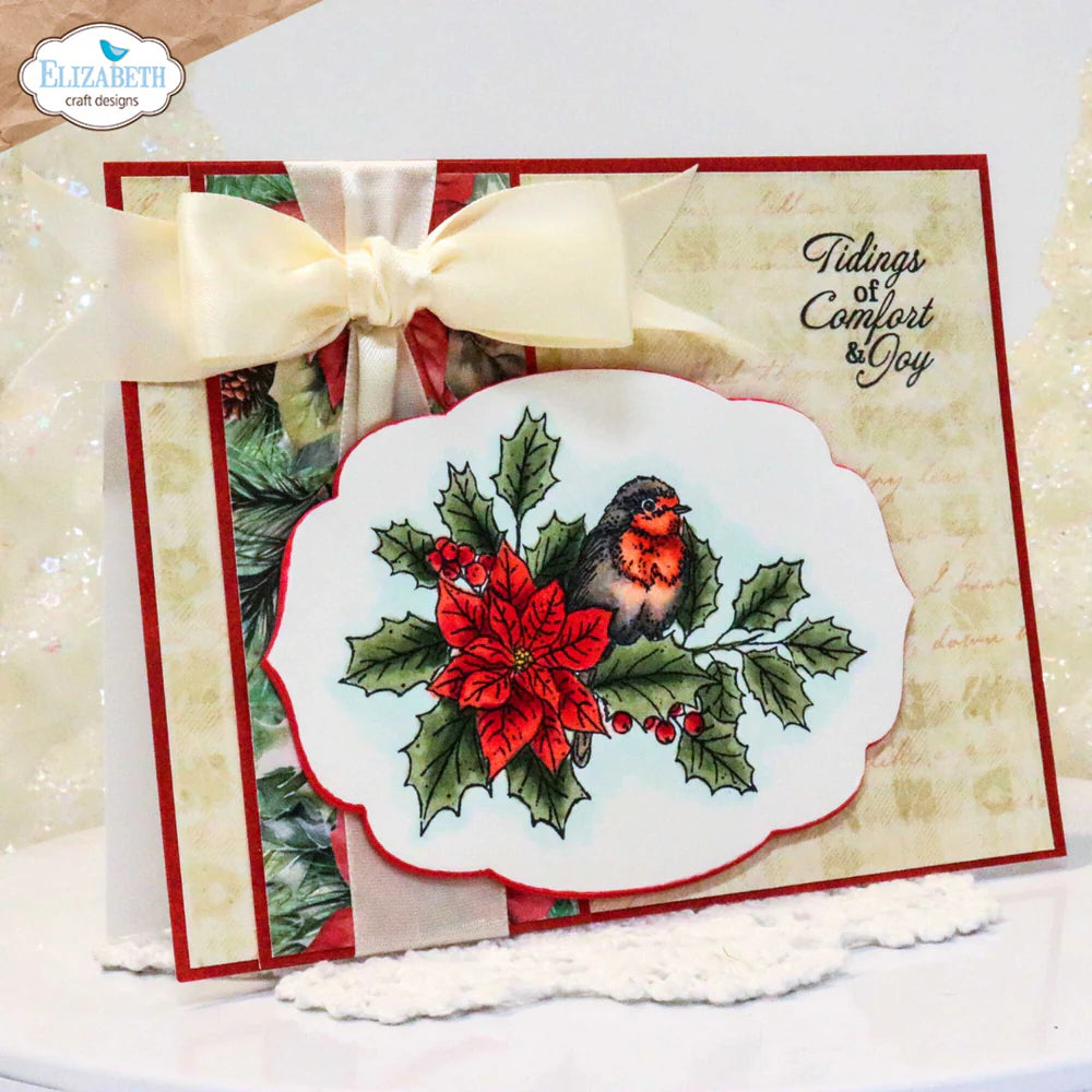 Elizabeth Craft Designs Festive Holly - Stamps Festive Holly Sentiments