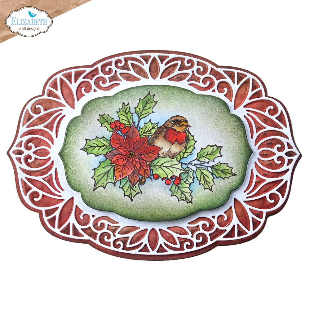 Elizabeth Craft Designs Festive Holly - Stamps Festive Holly Sentiments