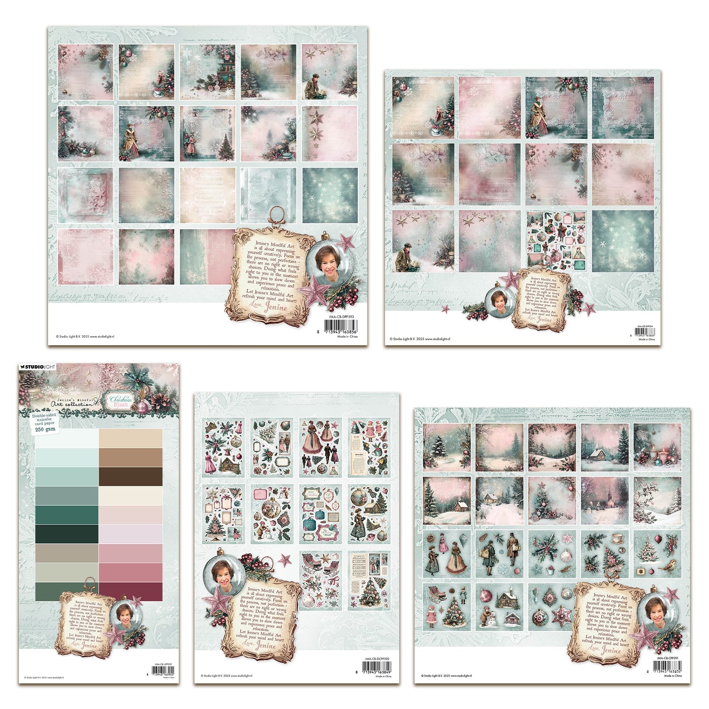 Studio Light Jenine's Mindful Art Christmas Blush Paper Pad Bundle