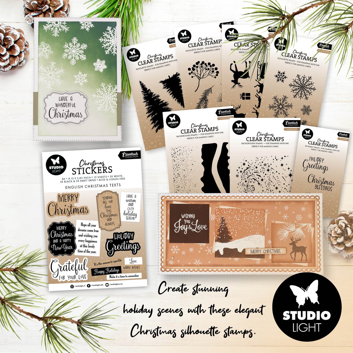 Studio Light Essentials Christmas 2025 Stamp & Sticker Collection