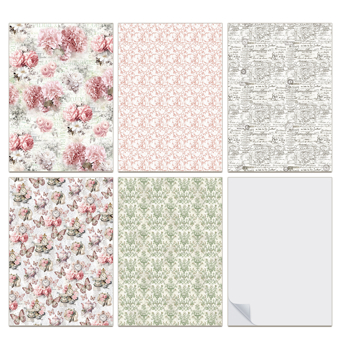 Ciao Bella Timeless Moments A4 Vellum Paper Patterns (6pcs)