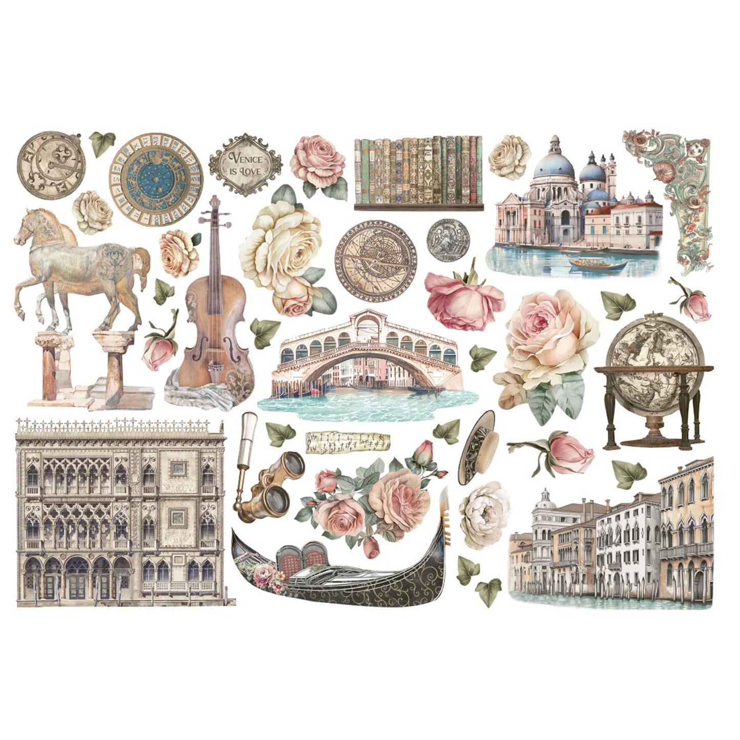 Stamperia Venice City of Art Ephemera (40pcs)