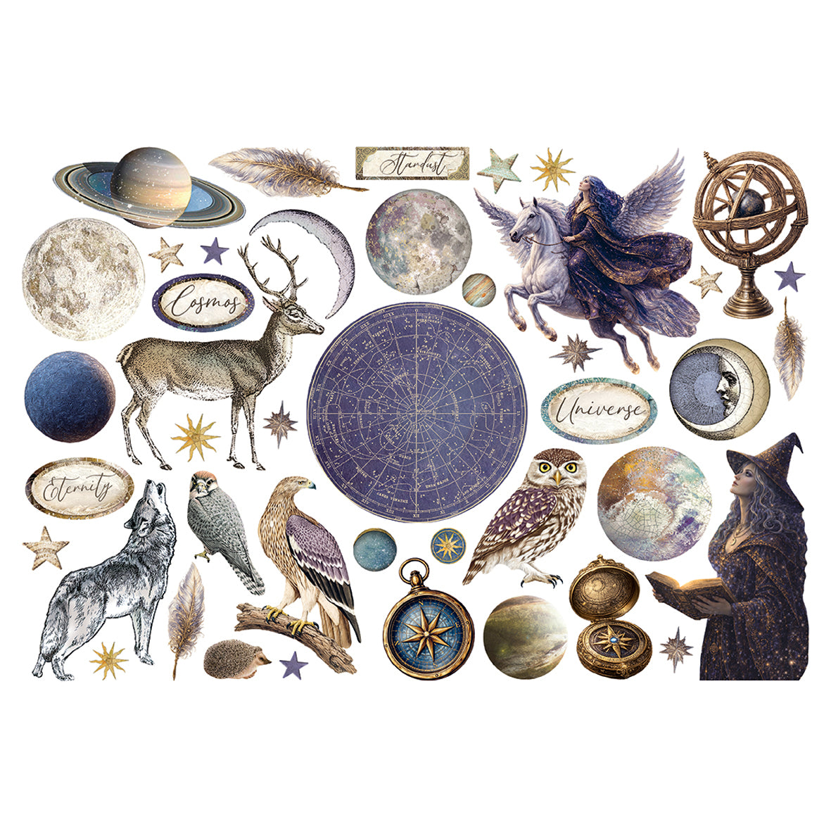Stamperia Cosmos Ephemera by Cristina Radovan