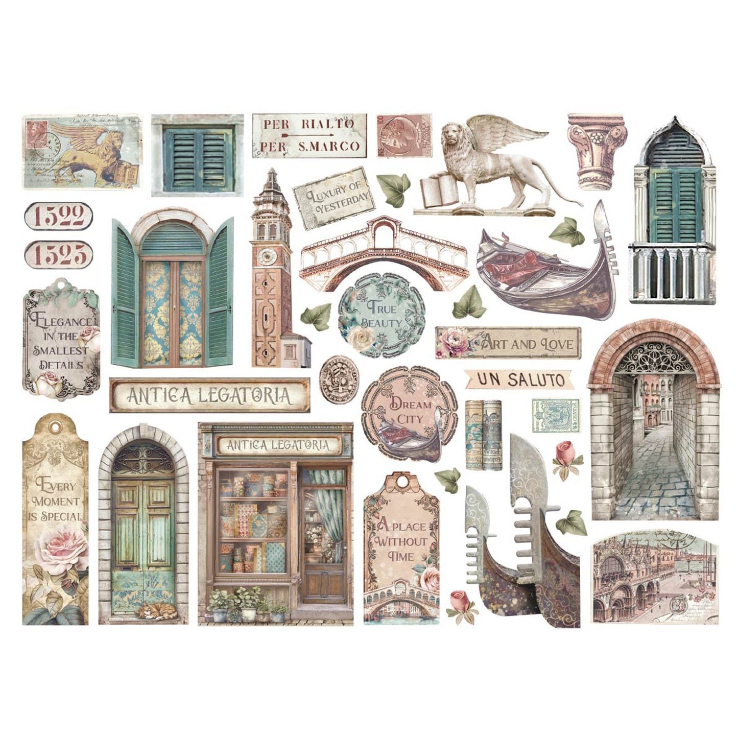 Stamperia Venice City of Art Die Cuts (38pcs)