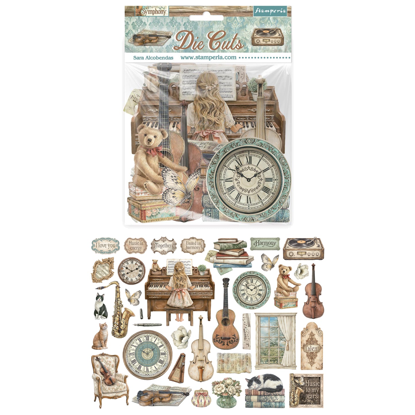 Stamperia Symphony Die Cuts Assorted by Sara Alcobendas