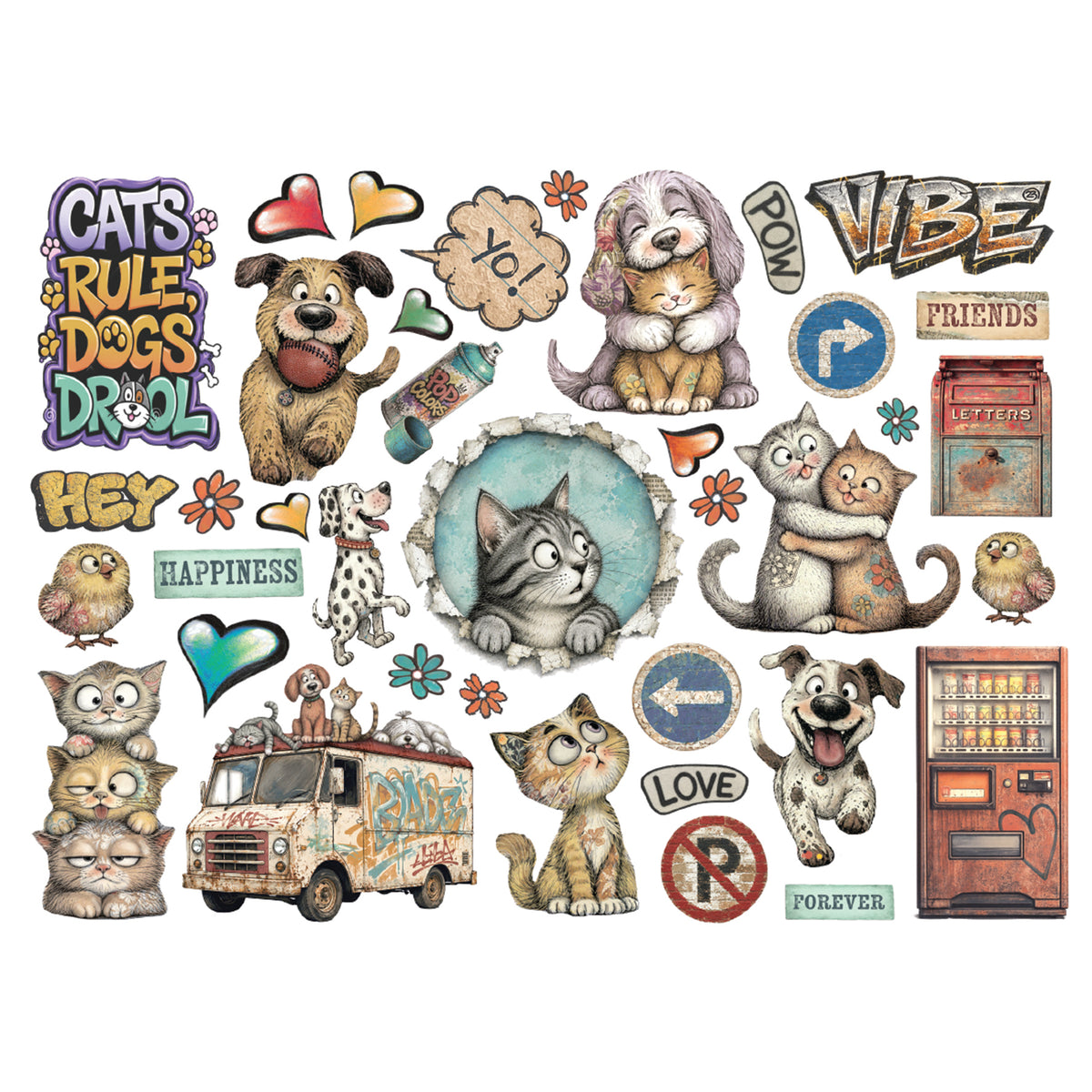 Stamperia Furry Friends 2 Die Cuts Assorted by Antonis Tzanidakis