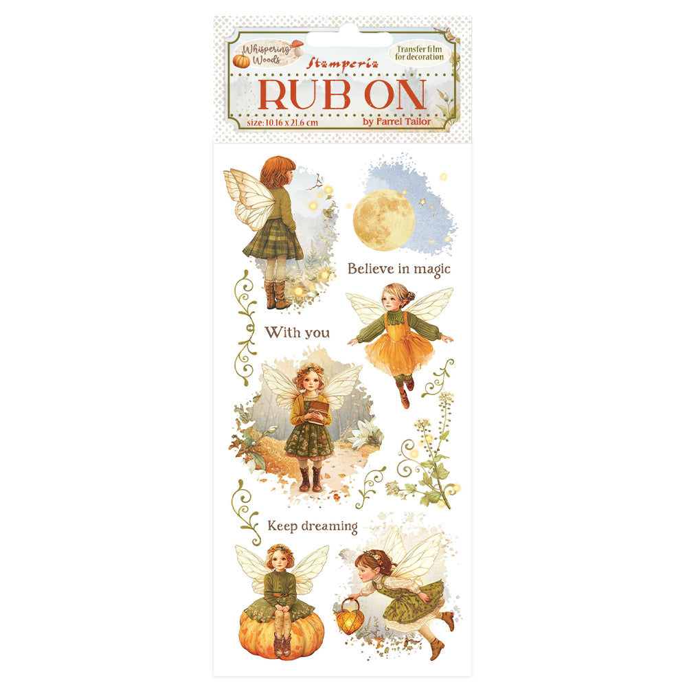 Stamperia Whispering Woods Rub-On 4x8,5 Inch Fairy