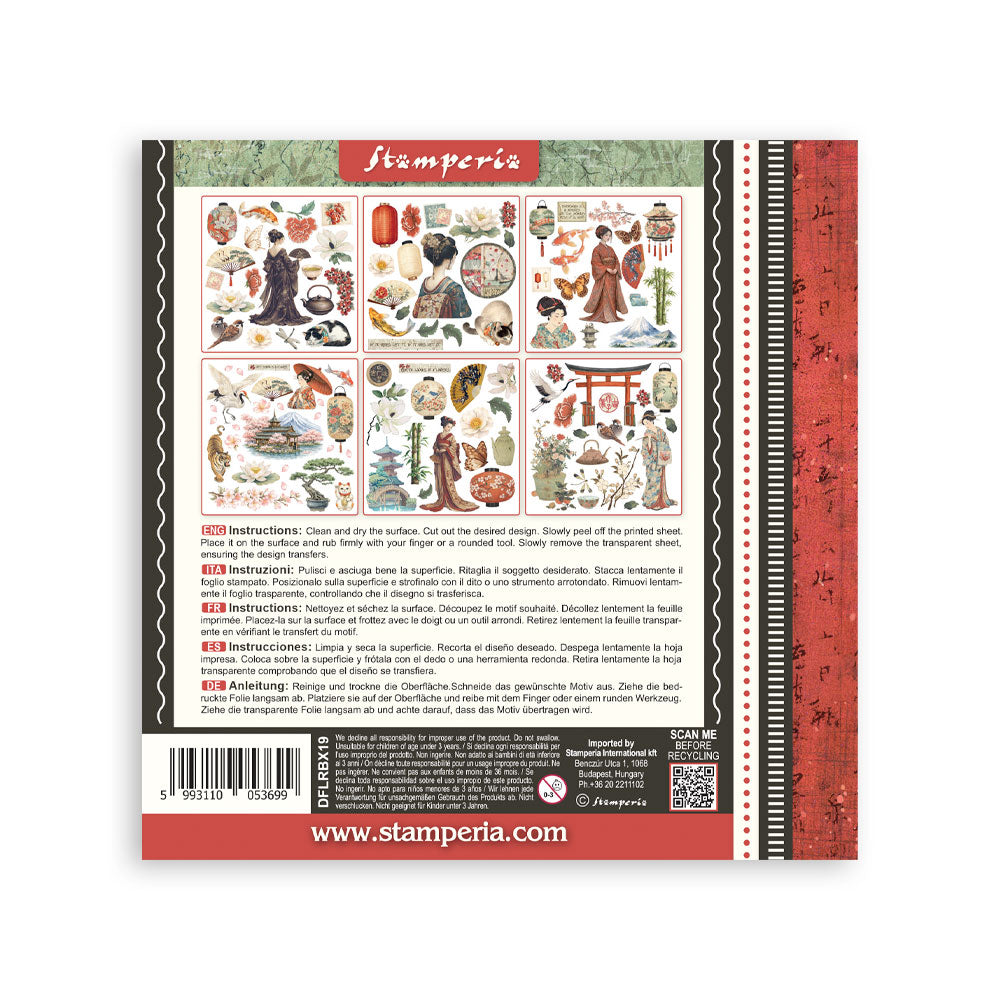 Stamperia Oriental Garden Rub-On 15,5x15,5cm Assortment (6pcs)