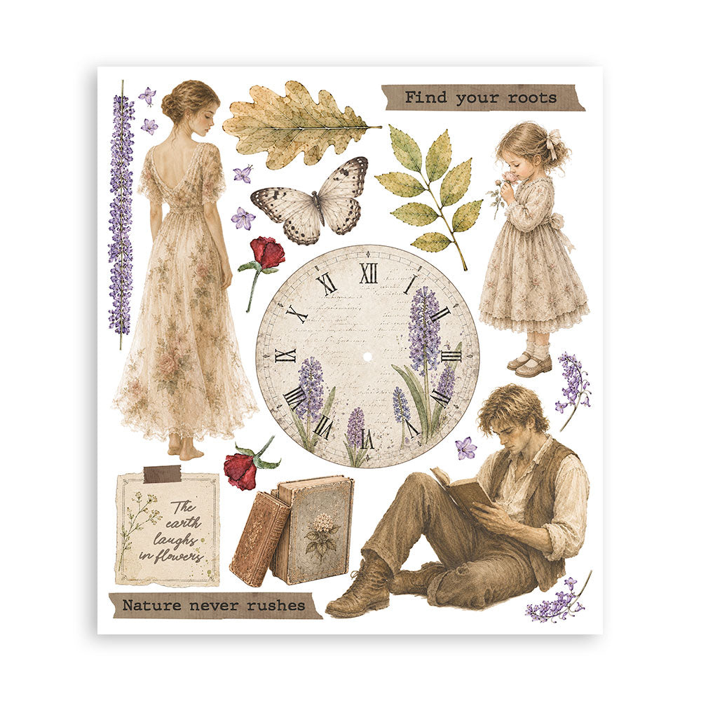 Stamperia Flowers and Poems Rub-On 20,5x23cm Assortment (6pcs)