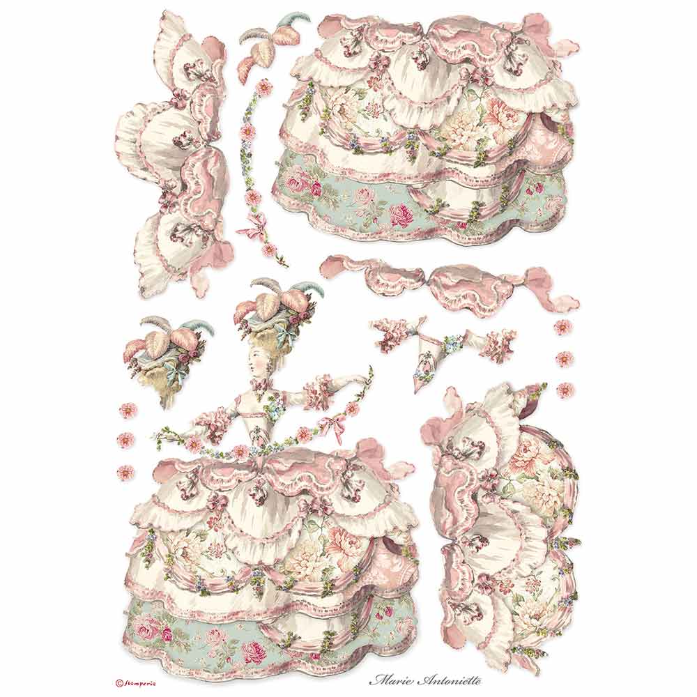 Stamperia A3 Rice Paper Lady Pink