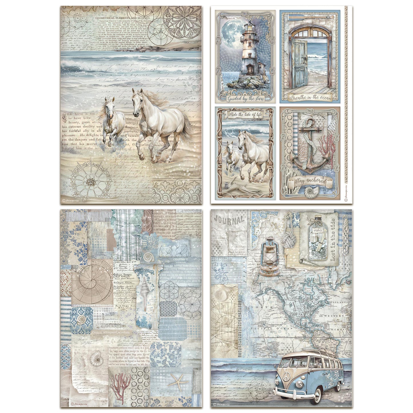 Stamperia Silent Sea A4 Rice Paper Selection (6pcs)