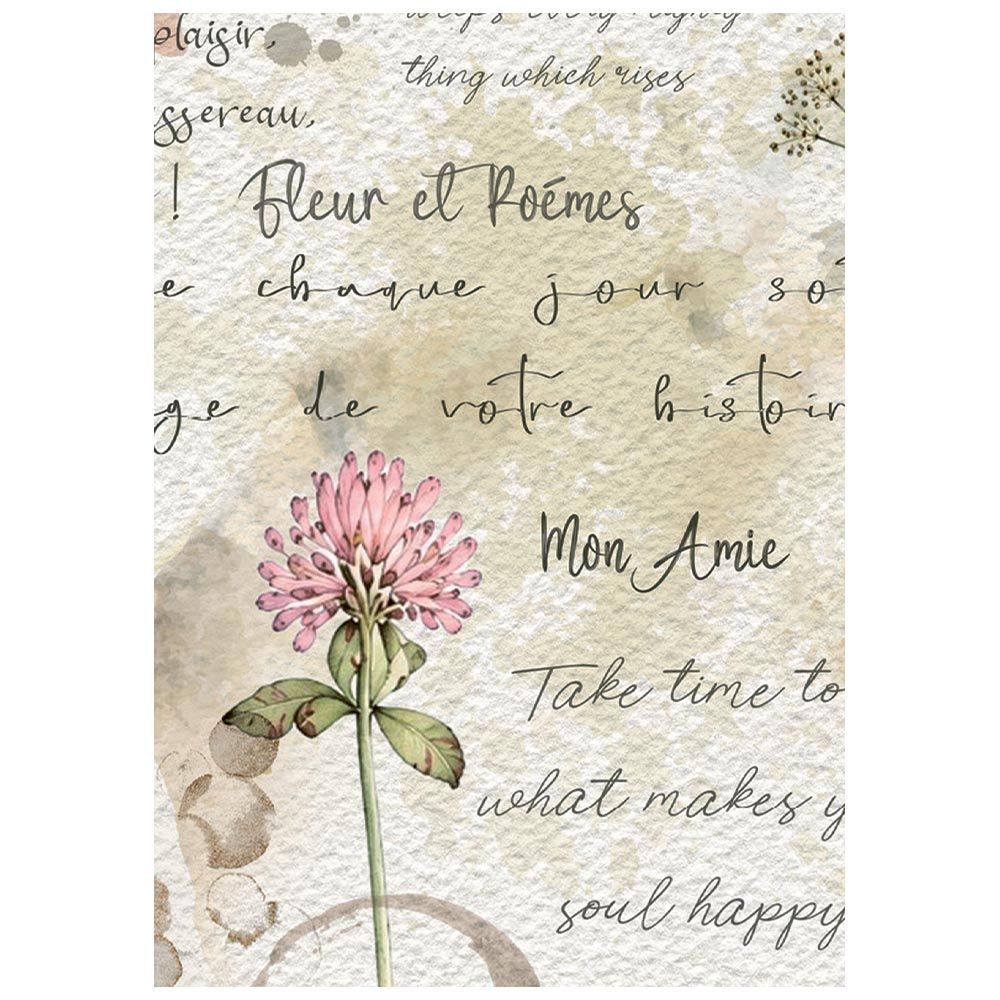 Stamperia Flowers and Poems A6 Mini Rice Paper Selection (8pcs)