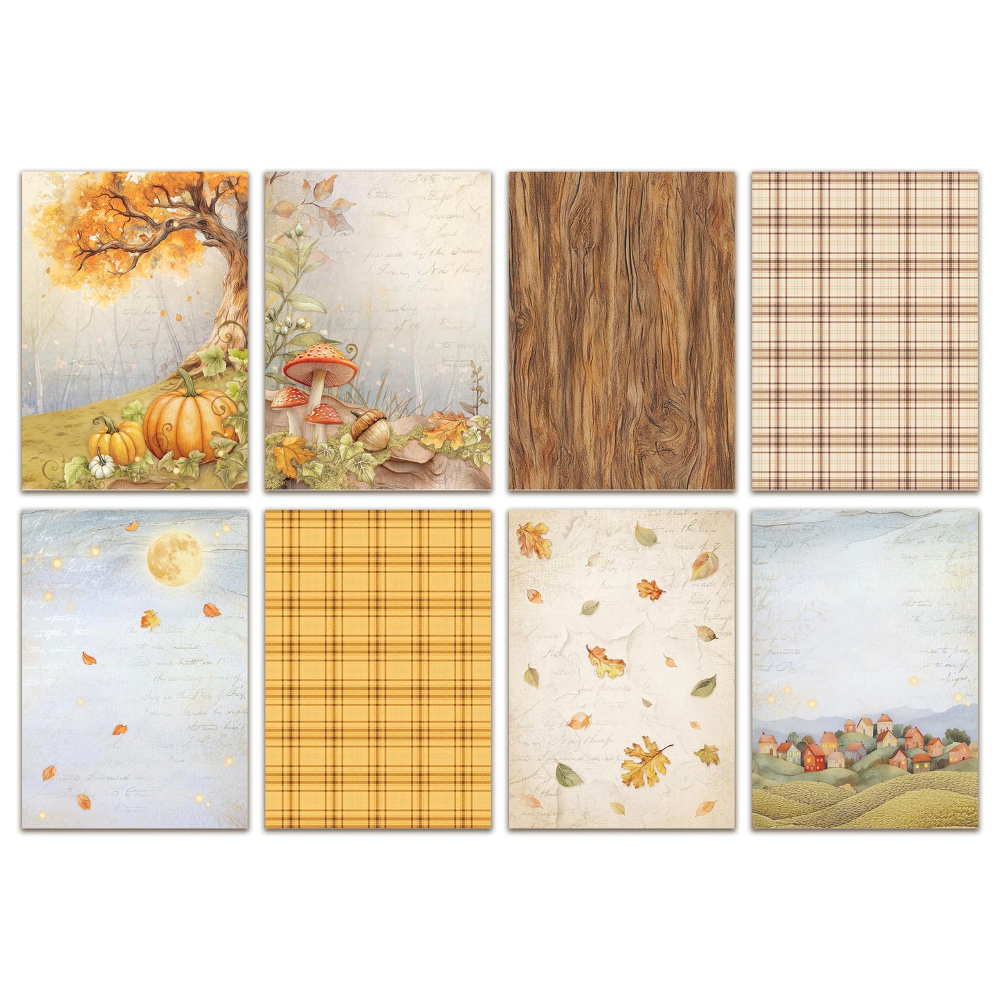 Stamperia Whispering Woods A6 Rice Paper Backgrounds (8pcs)