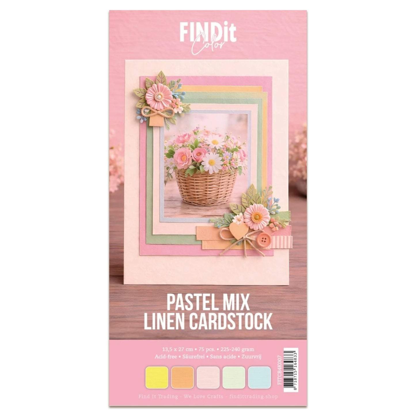 Find It Linen Cardstock 4K Pastel Mix (75pcs)