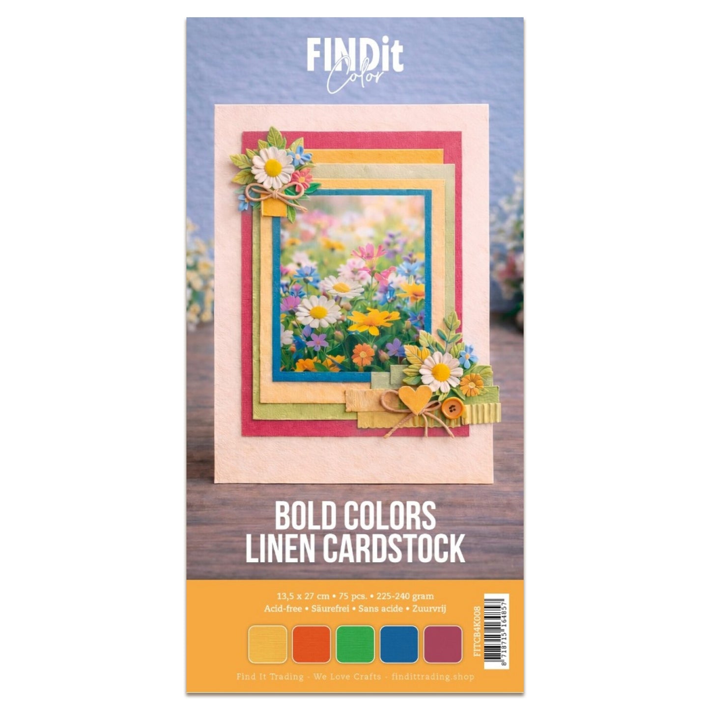 Find It Linen Cardstock 4K Bold Colors (75pcs)