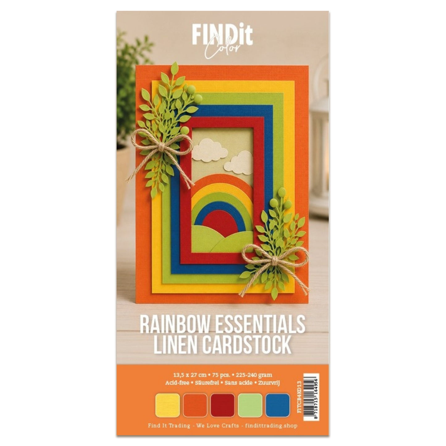 Linen Cardstock 4K Rainbow Essentials (75pcs)