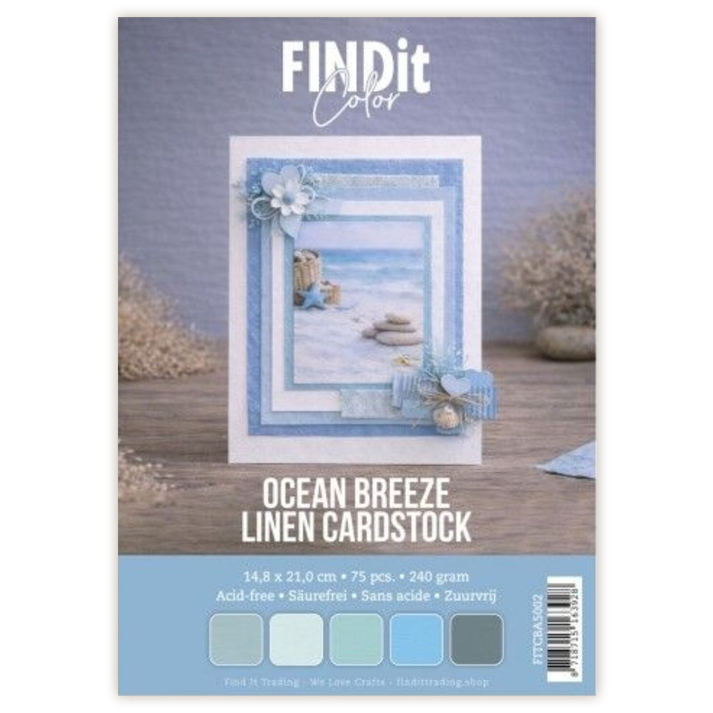 Find It Linen Cardstock A5 Ocean Breeze (75pcs)