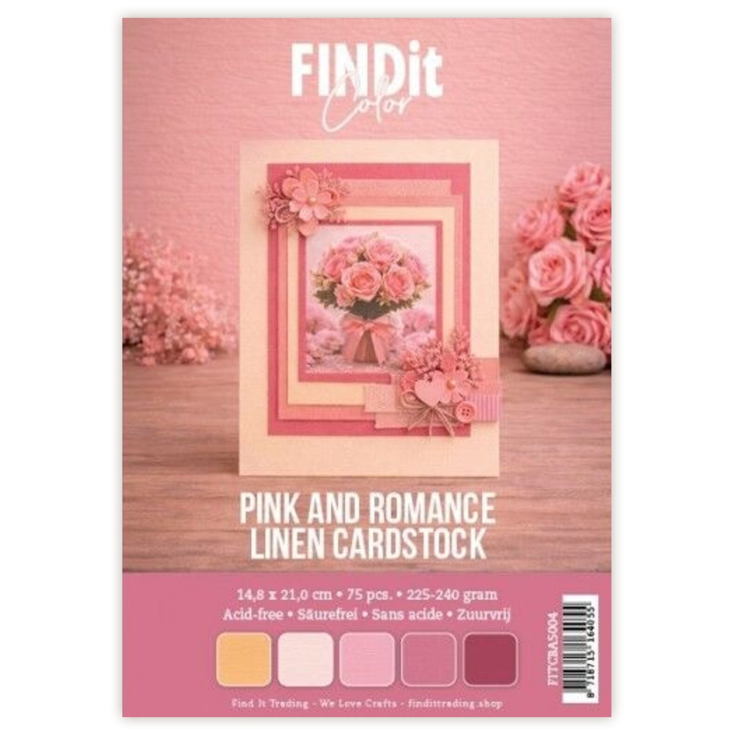 Find It Linen Cardstock A5 Pink and Romance (75pcs)