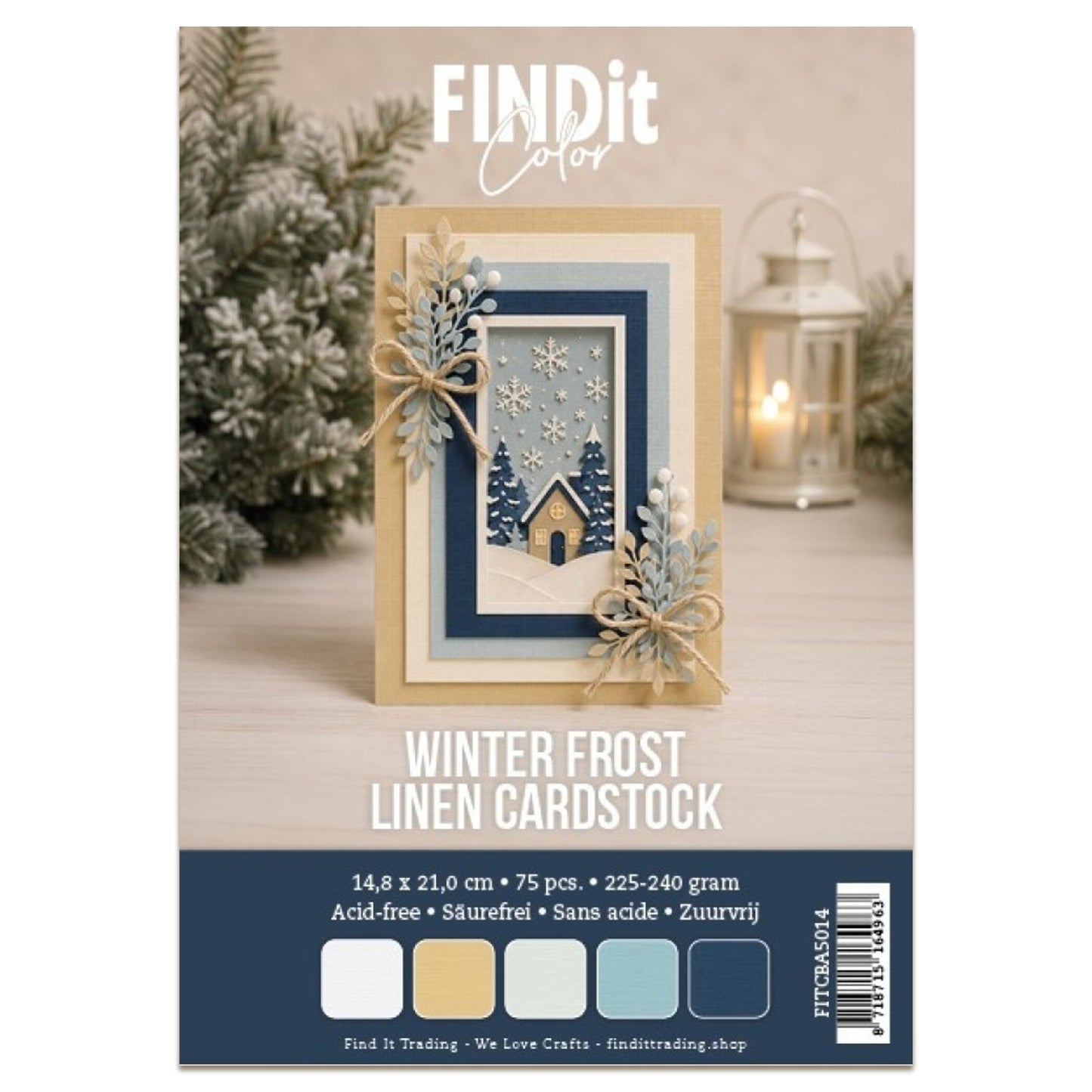 Linen Cardstock A5 Winter Frost (75pcs)