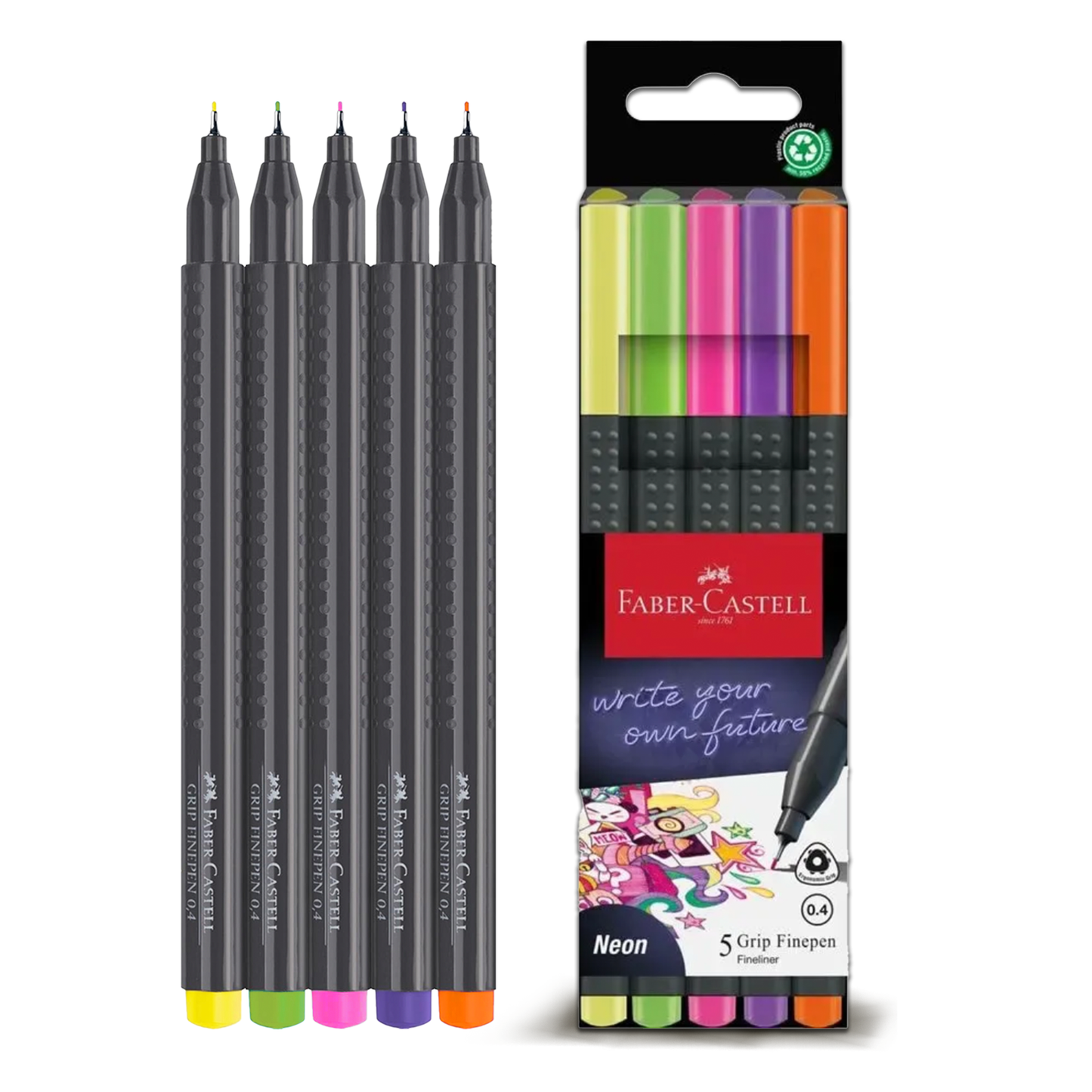 Faber Castell Fineliner 0,4mm Neon (5pcs)
