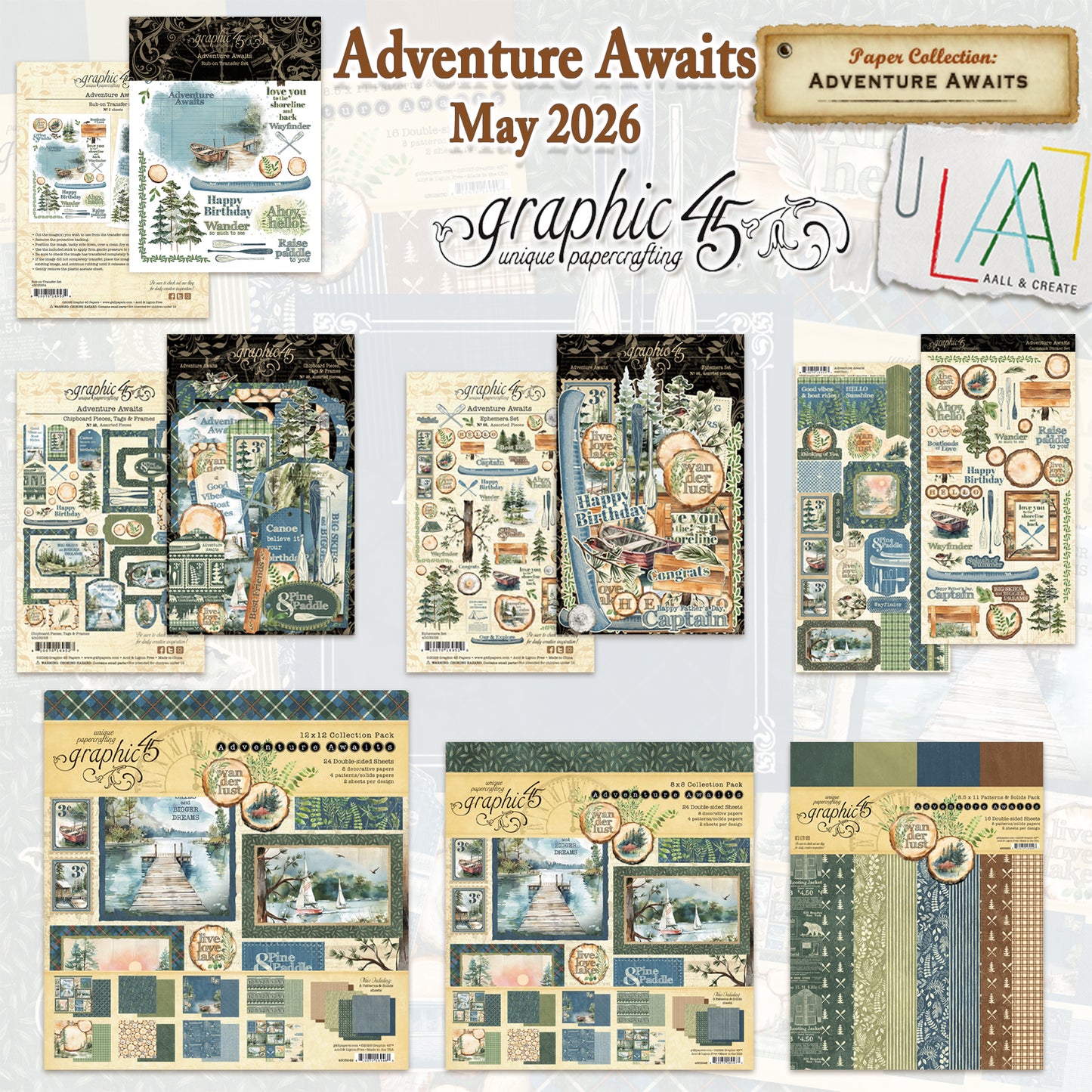 Graphic 45 Adventure Awaits May 2026 Complete Collection