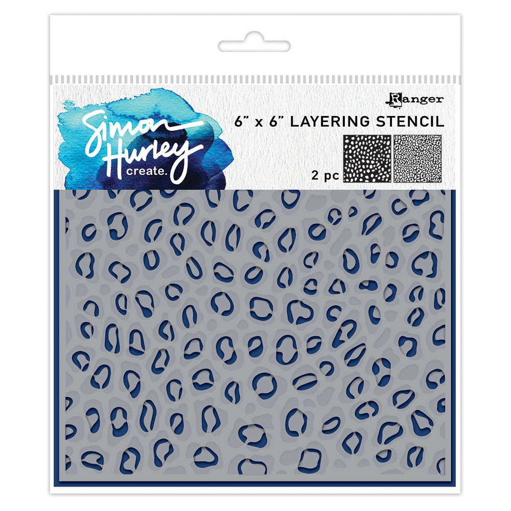 Ranger Simon Hurley create. 6x6" Stencils - Leopard 2 pcs