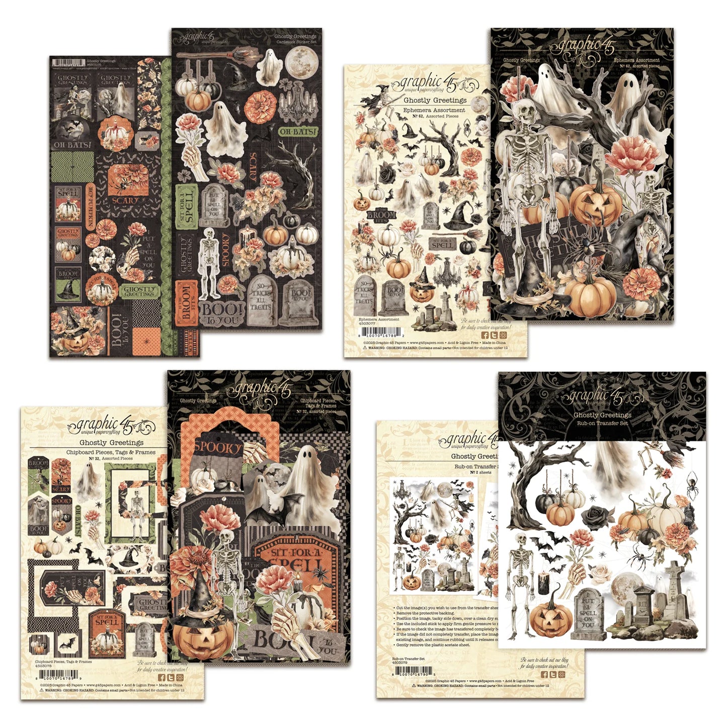 Graphic 45 Ghostly Greetings Elements Bundle