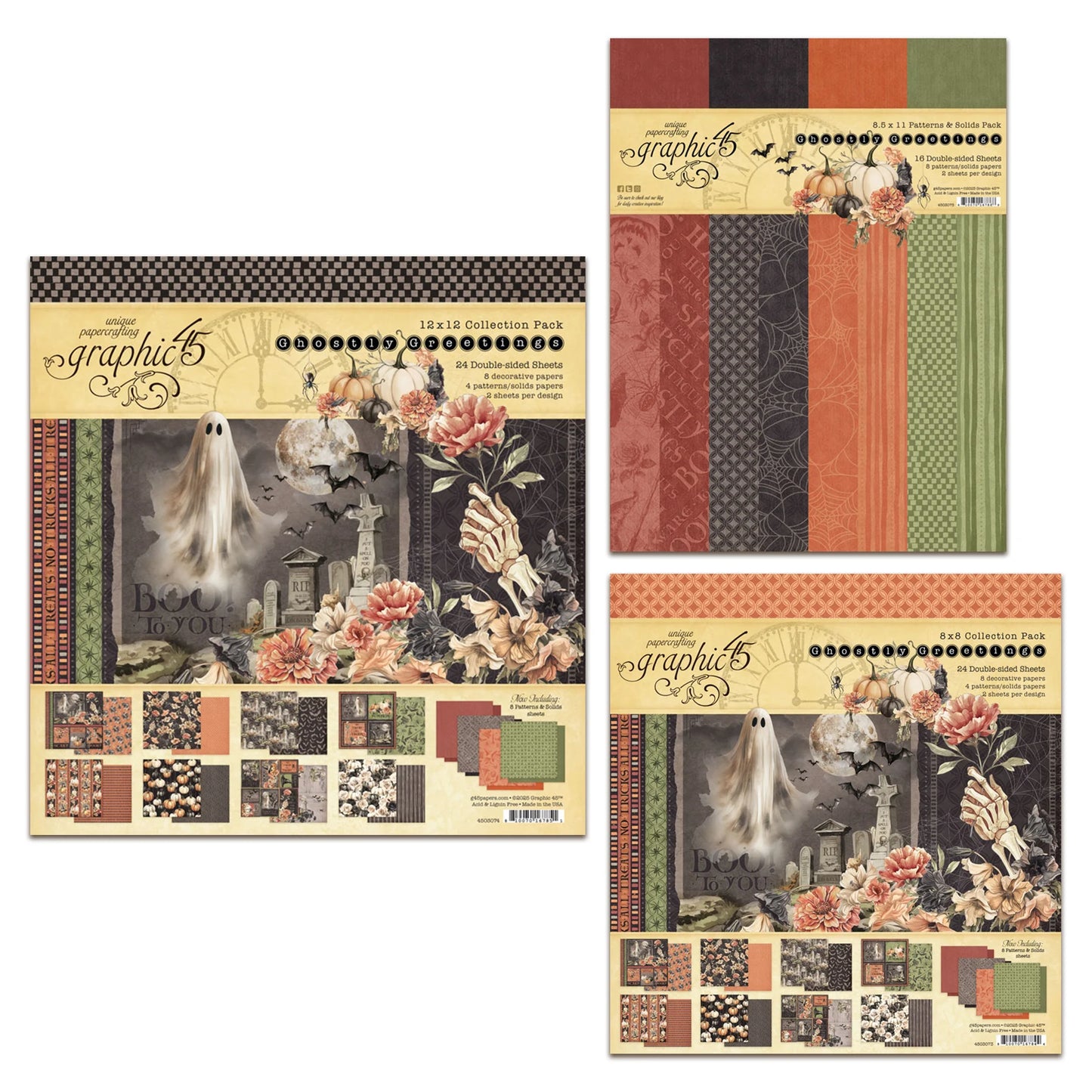 Graphic 45 Ghostly Greetings Paper Bundle
