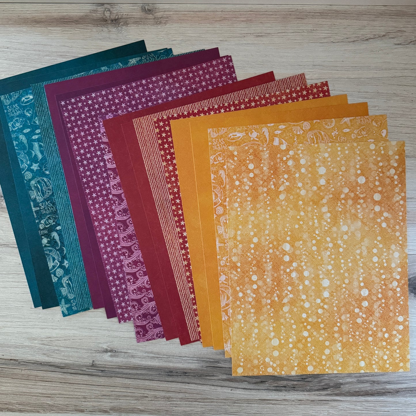 Graphic 45 Seas the Day 8,5x11 Inch Patterns & Solids Pack