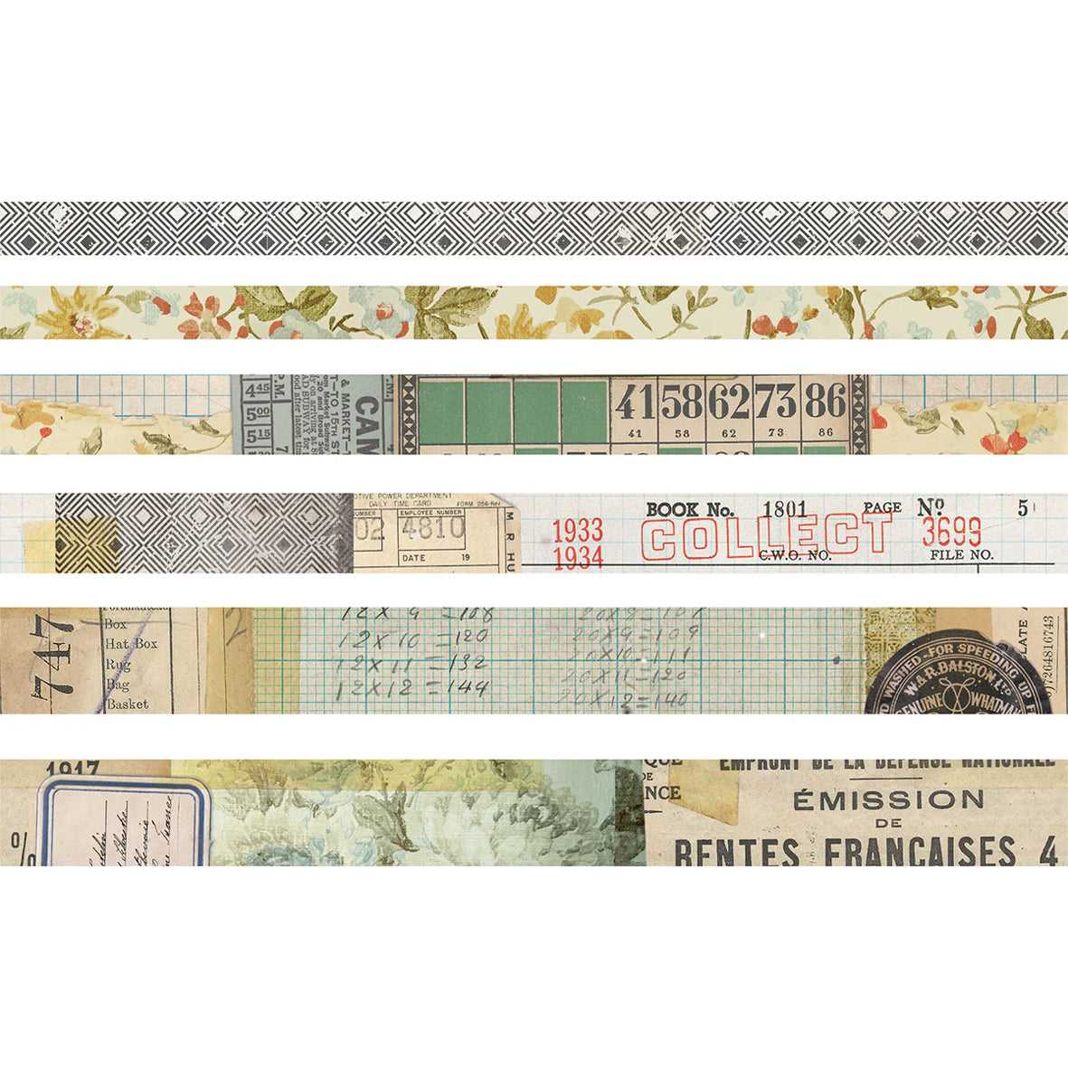 Idea-ology Tim Holtz Design Tape 6 Pcs - Collector