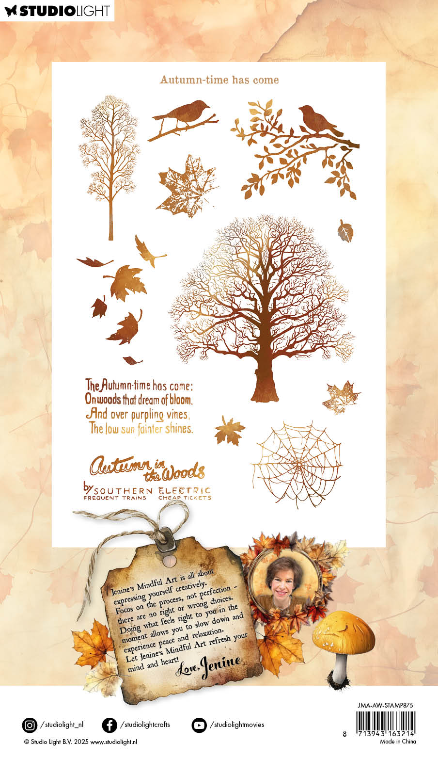 Studio Light Jenine's Mindful Art - Autumn In The Woods - Clear Stamps Autumn Time Has Come
