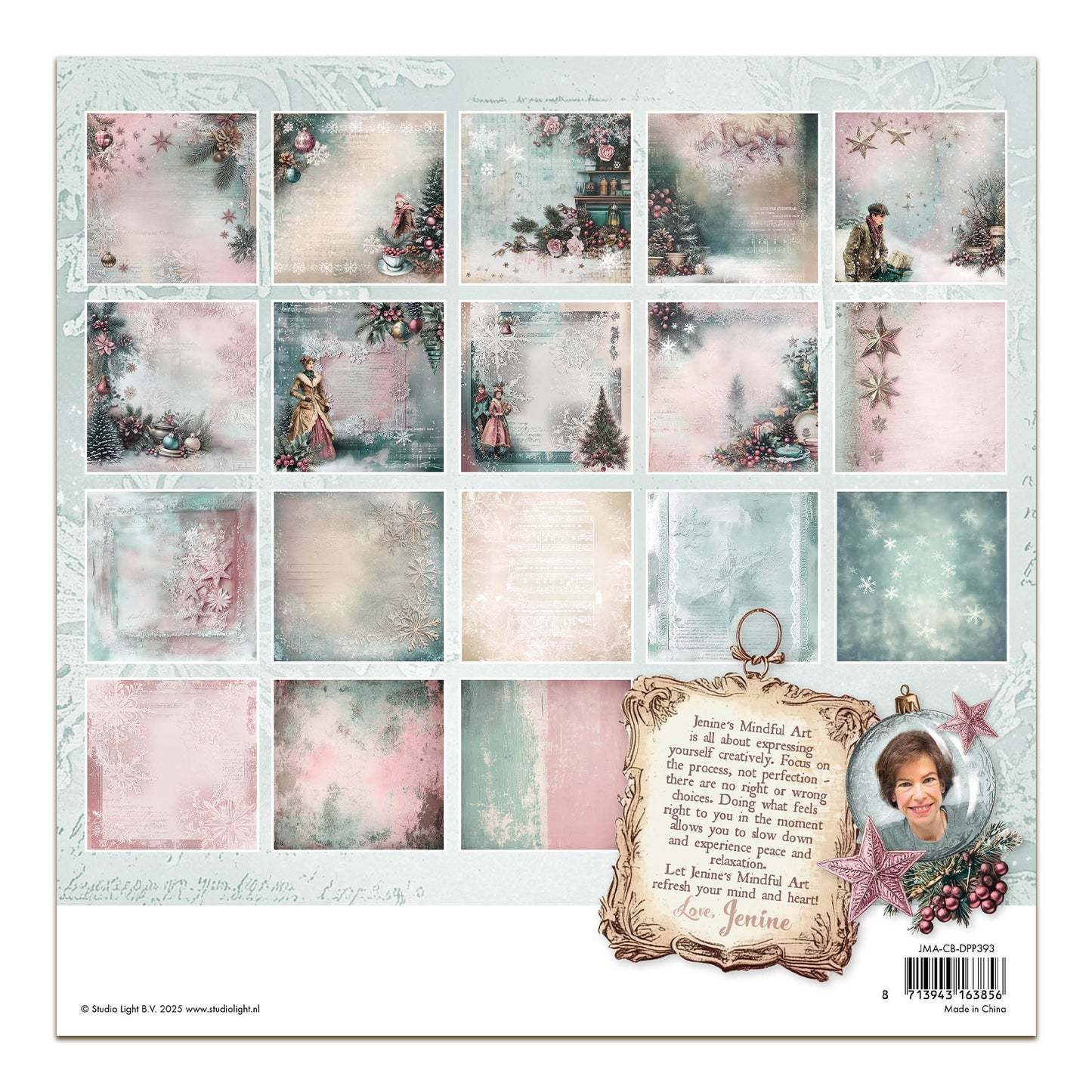Studio Light Jenine's Mindful Art Christmas Blush - Designer Paper Pad Backgrounds