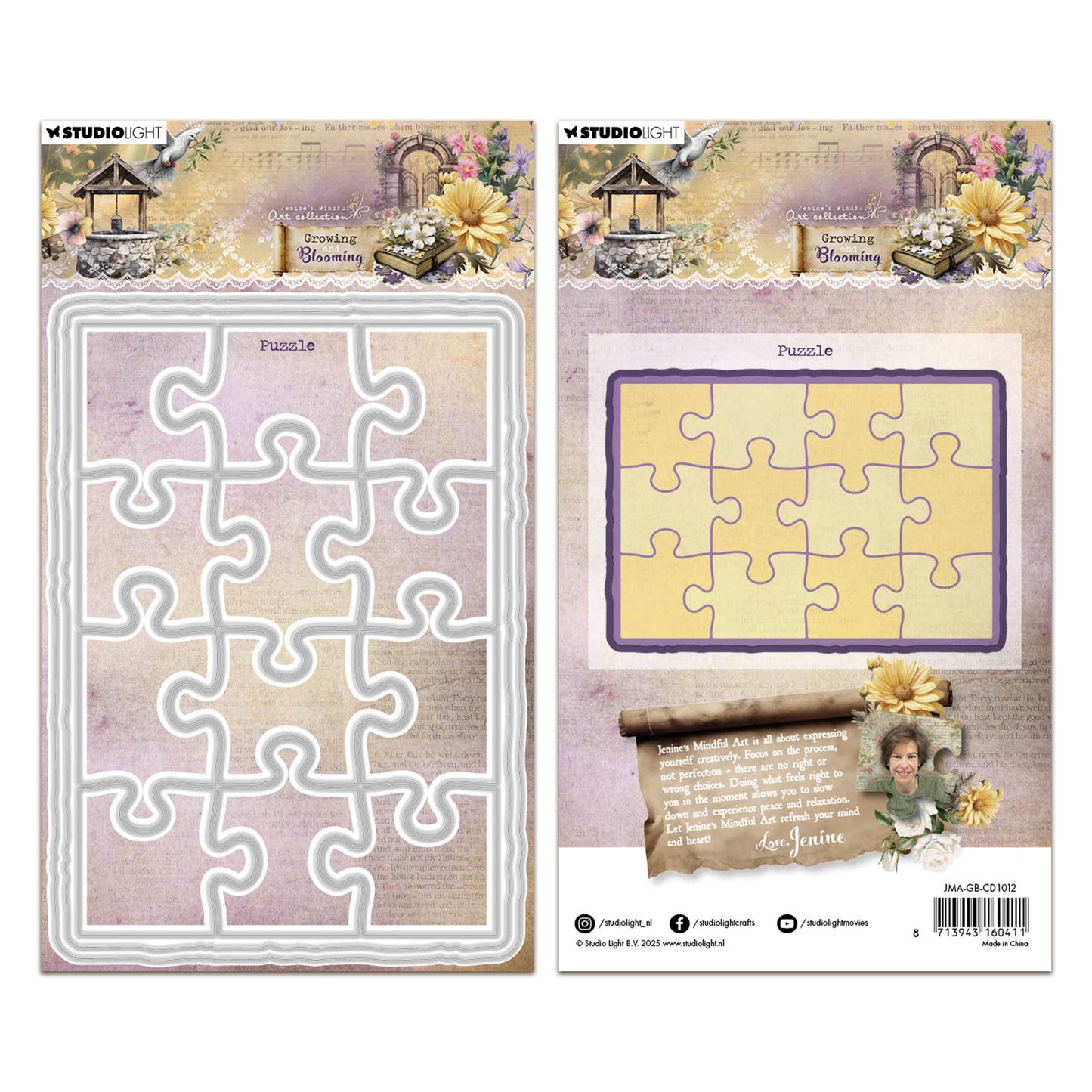 Studio Light Jenine's Mindful Art - Growing & Blooming - Cutting Die - Puzzle