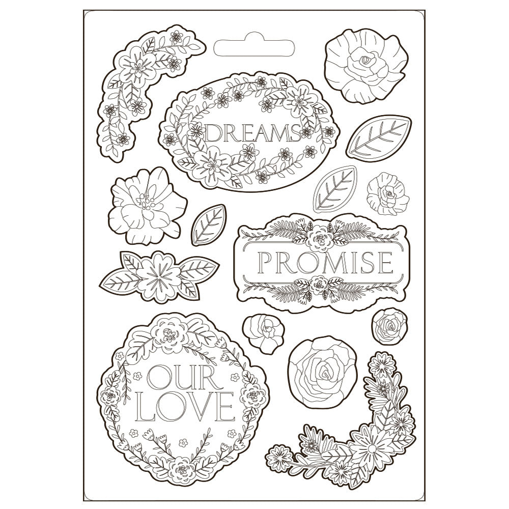 Stamperia Soft Mould A5 Garden Of Promises Dreams
