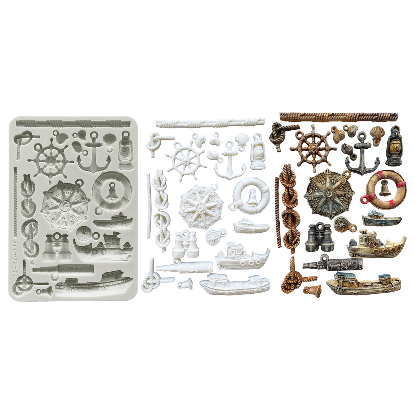 Stamperia Silent Sea A5 Silicon Mould Rudders and Boats