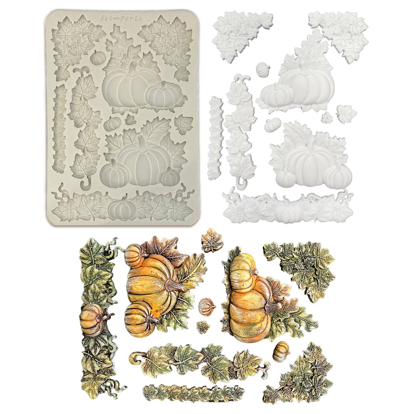 Stamperia Whispering Woods A5 Silicon Mould Pumpkins
