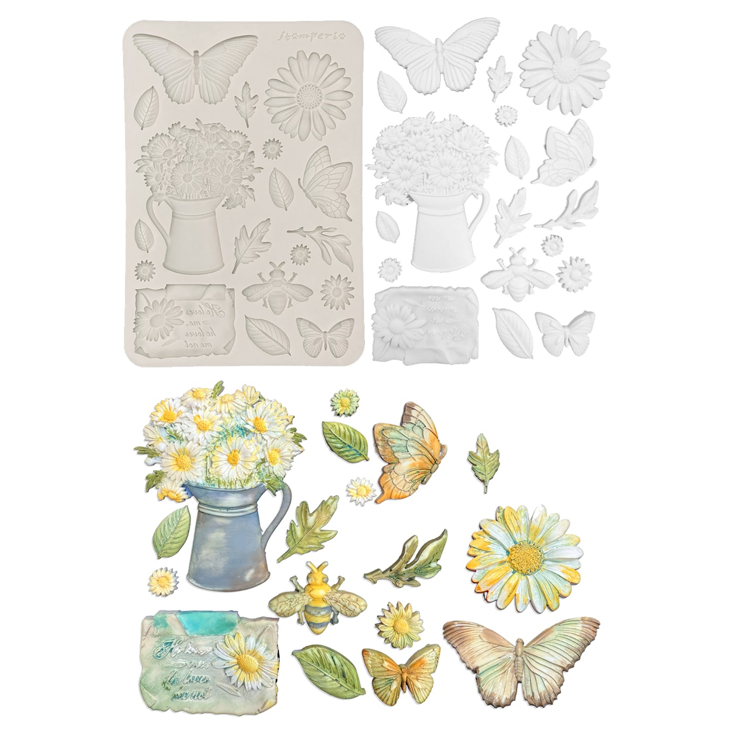Stamperia Daisy Art A5 Silicon Mould Daisy and Butterfly