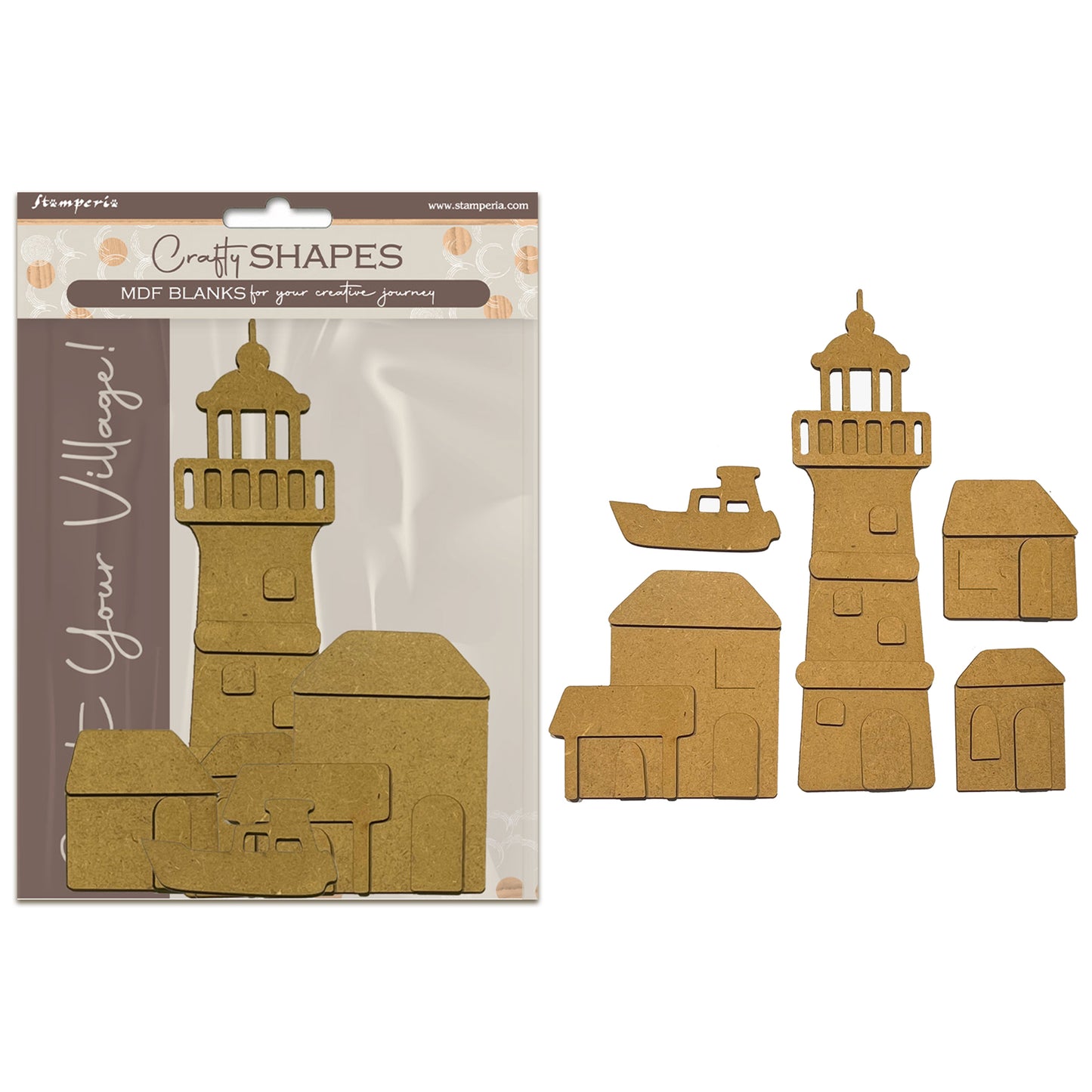 Stamperia Silent Sea MDF Crafty Shapes Blanks Silent Sea Lighthouse Landscape