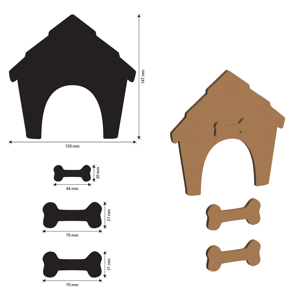 Stamperia Furry Friends MDF Crafty Shapes Blanks Doghouse and Bones