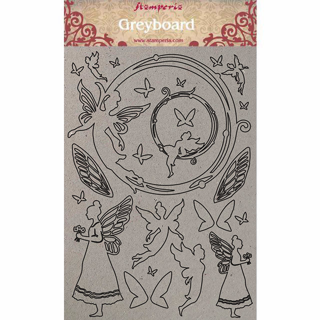 Stamperia A4 Greyboard /2 mm Fairies