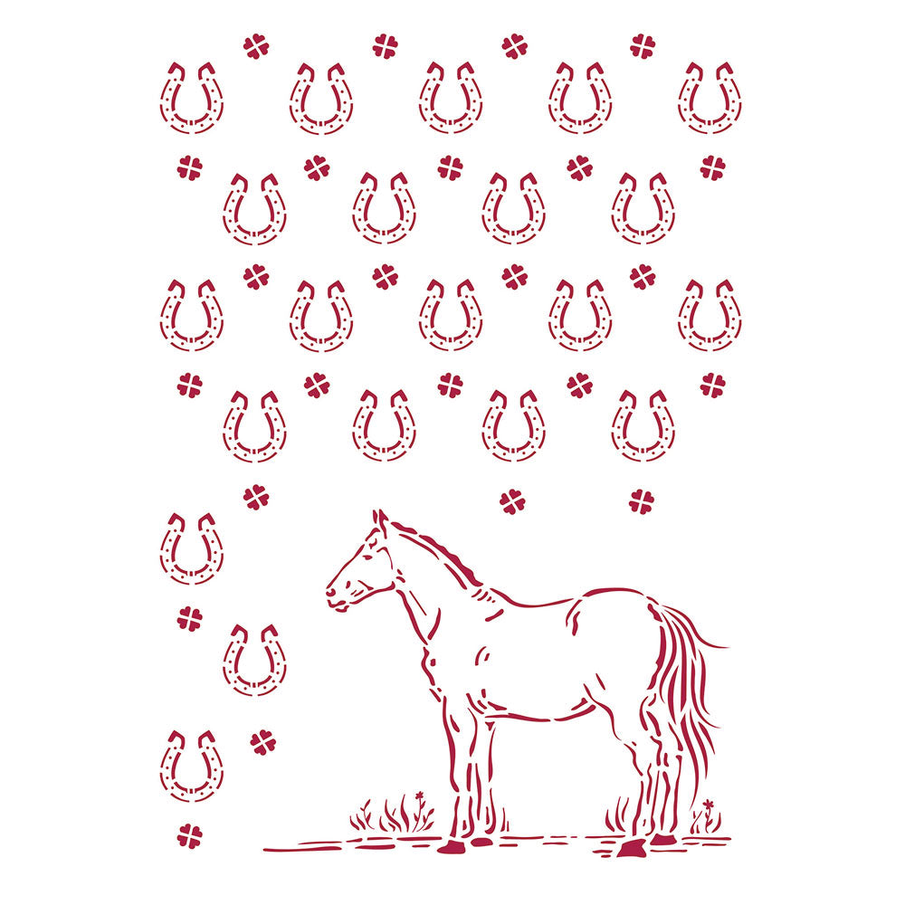 Stamperia 21 x 29.7 cm G Stencil Romantic Horseshoes Pattern
