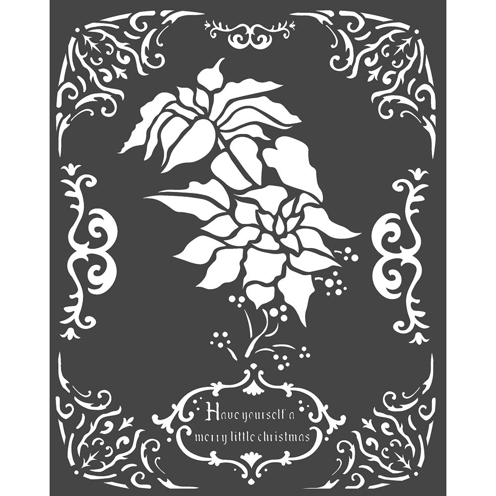 Stamperia 20 x 25cm Thick Stencil Poinsettia (Xmas)