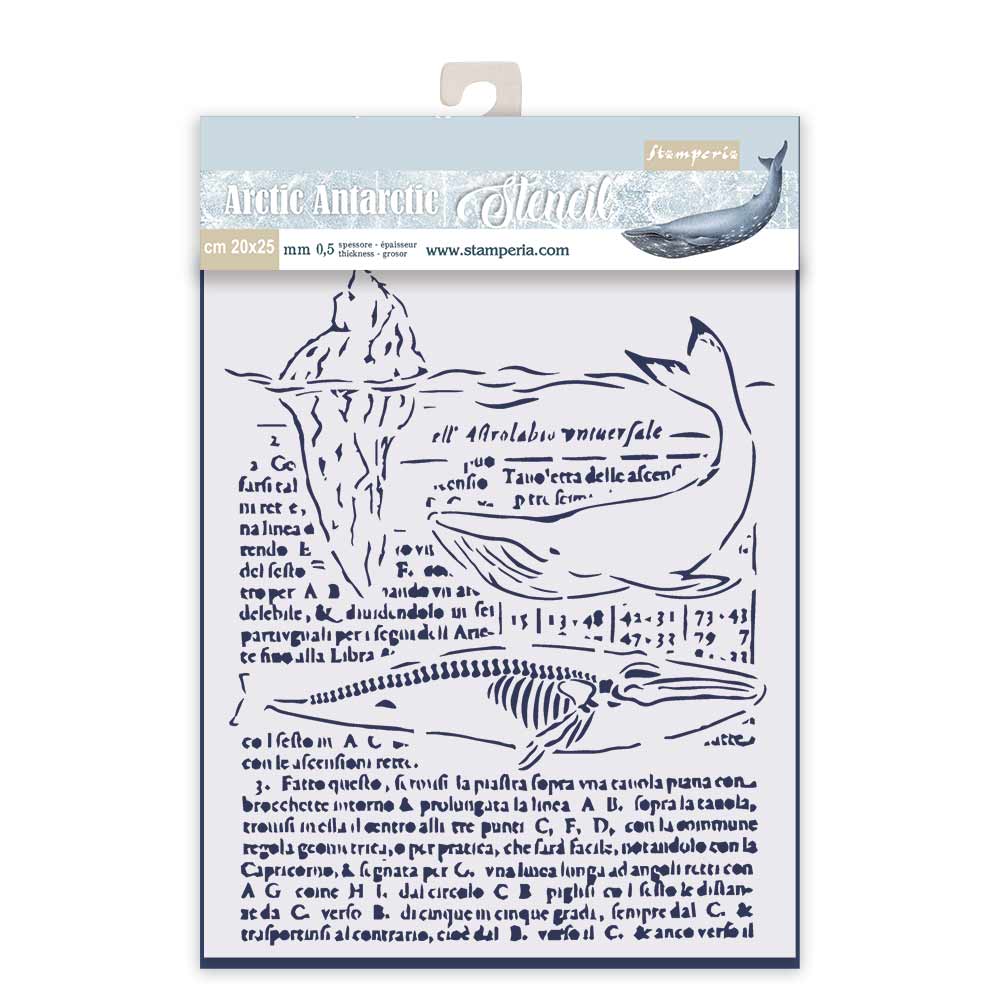Stamperia 20 x 25cm Thick Stencil Whale
