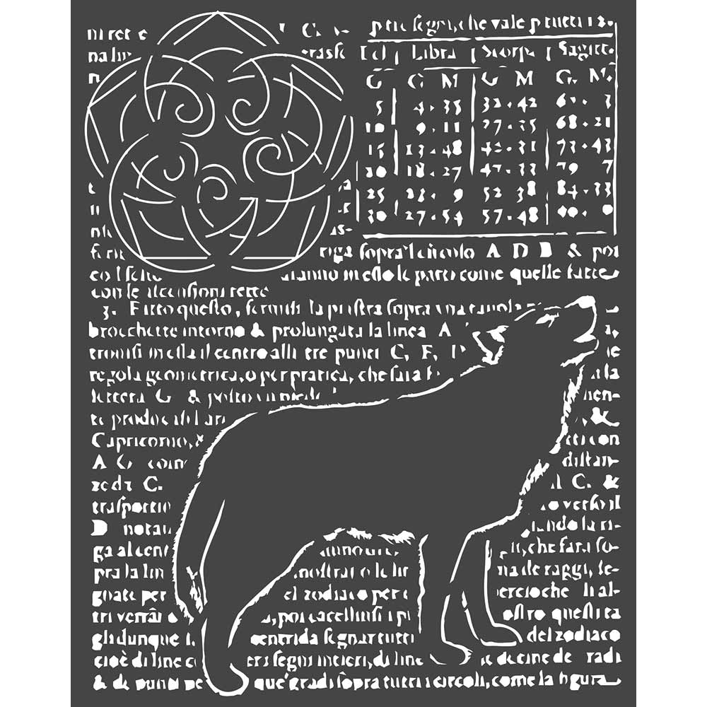 Stamperia 20 x 25cm Thick Stencil Wolf