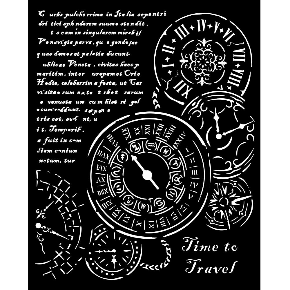 Stamperia Venice City of Art Thick Stencil 20X25cm Time to Travel