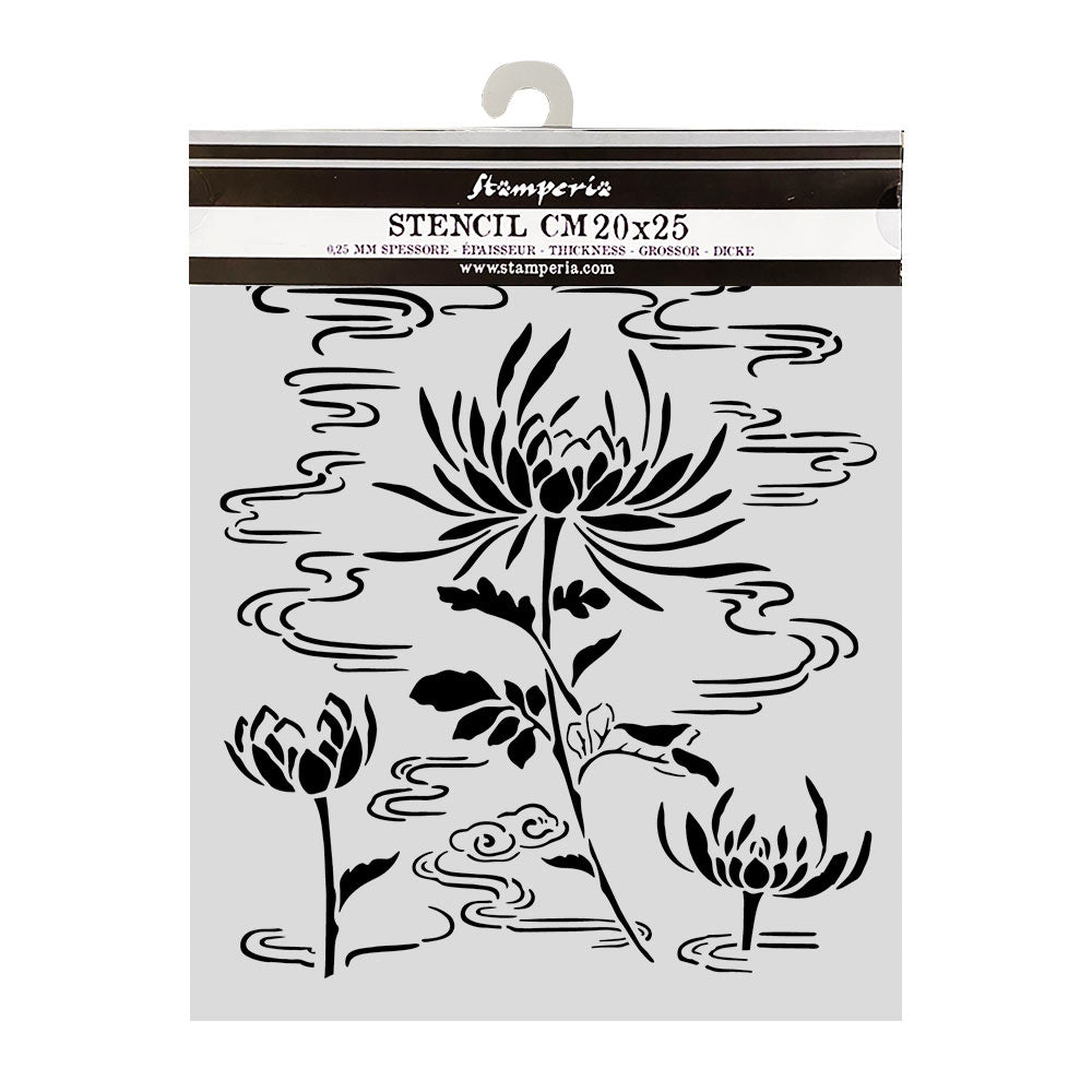 Stamperia Oriental Garden Thick Stencils 20x25cm Lotus Flower