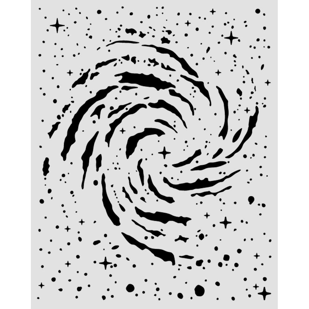Stamperia Cosmos Thick Stencils 20x25cm Swirling Nebula by Cristina Radovan