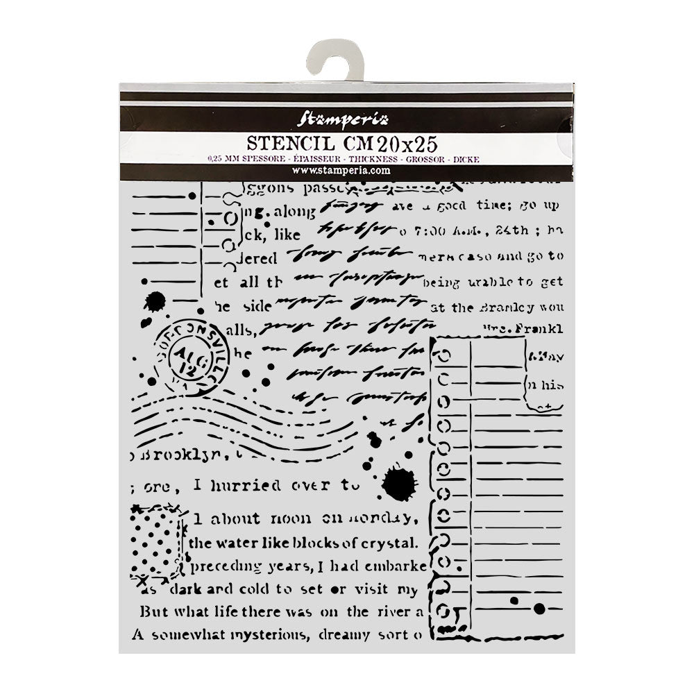 Stamperia CozyFamily Thick Stencils 20x25cm Letters