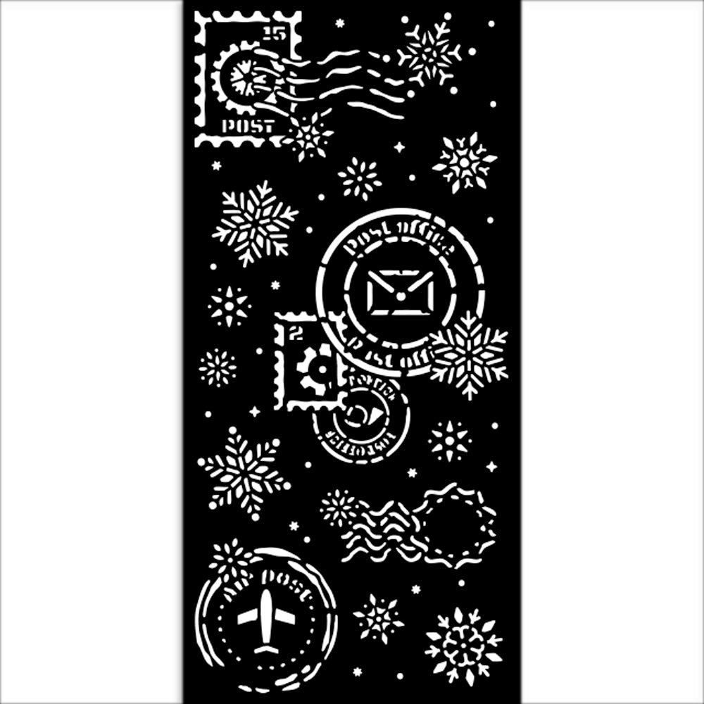Stamperia Gear up for Christmas Thick Stencil 12x25cm Snowflakes